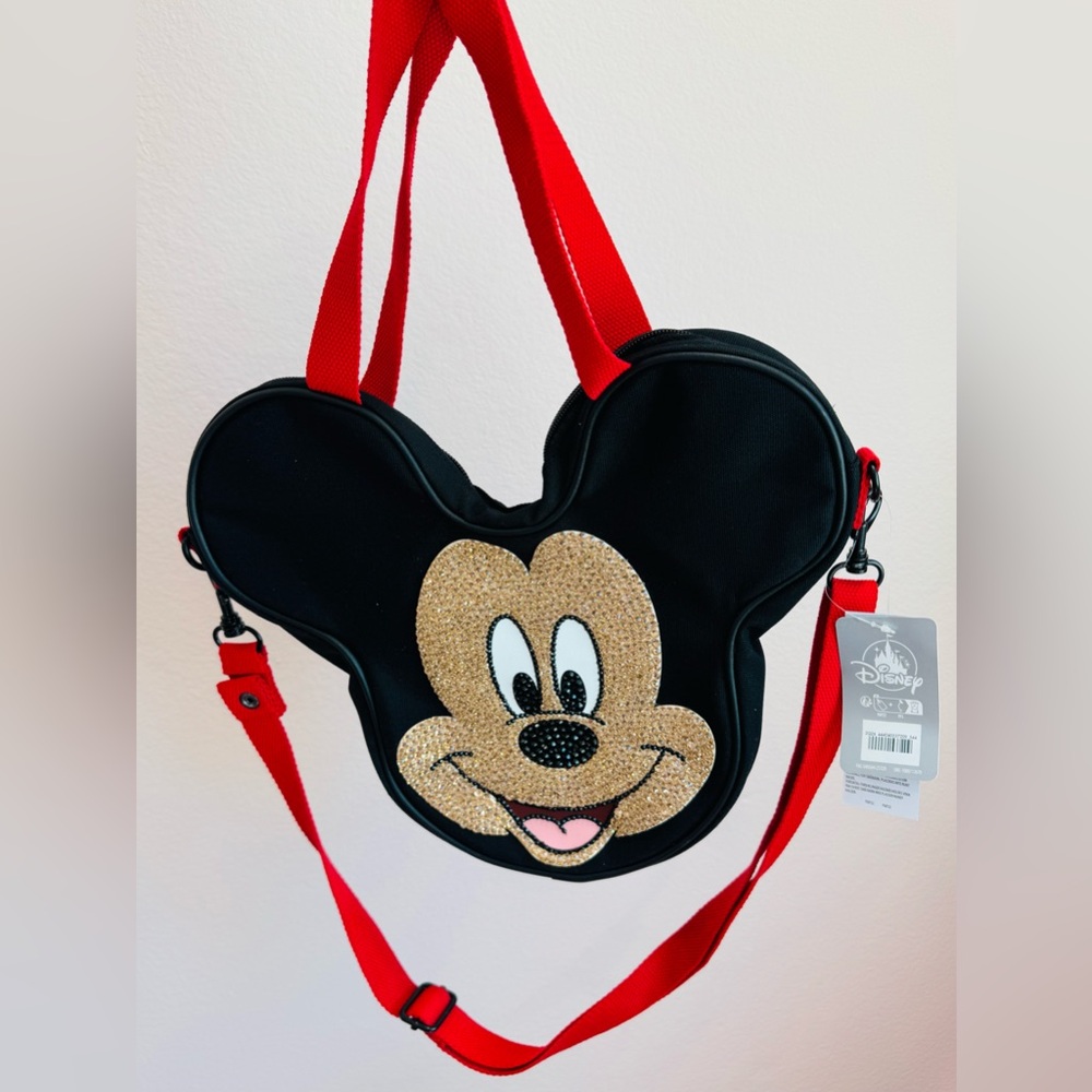 NWT Mini Mickey Mouse Face Canvas Tote Rhinestoned